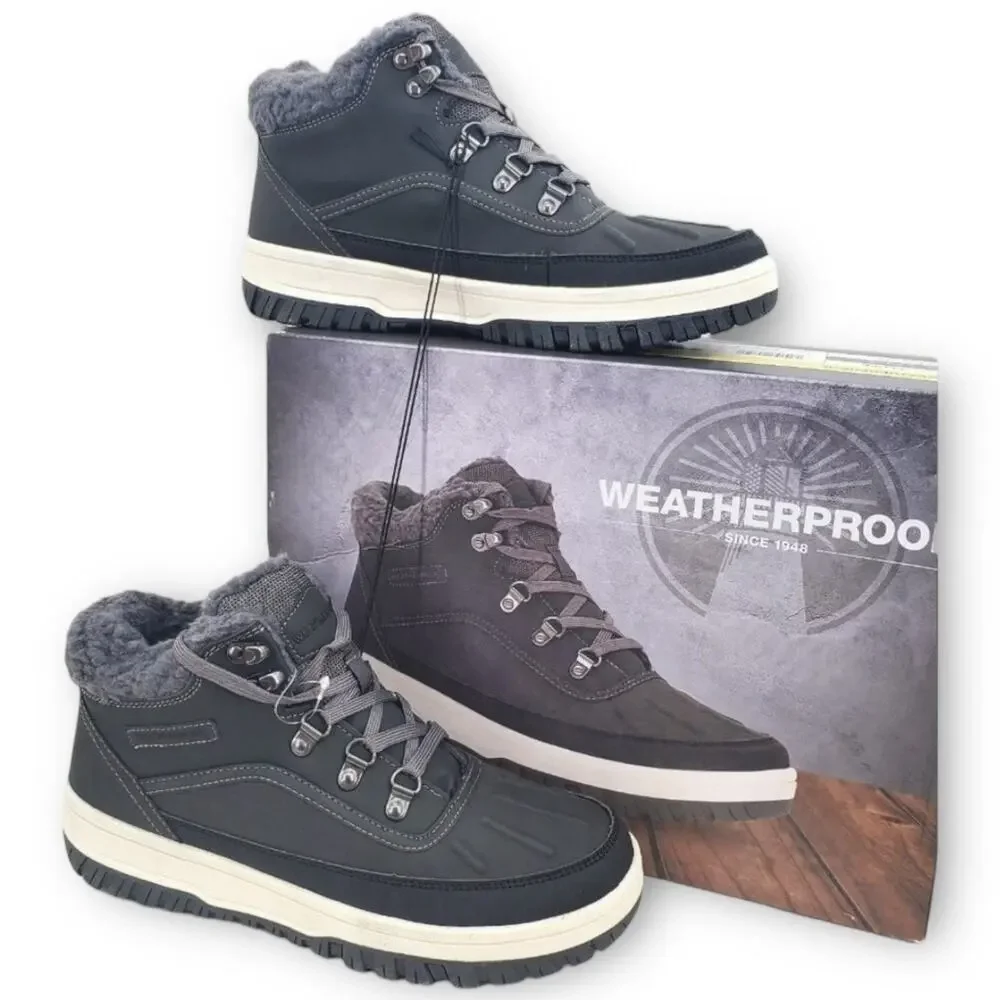 NWT Weatherproof Landon Men’s Suede Sneaker Boots – Grey – Size 13